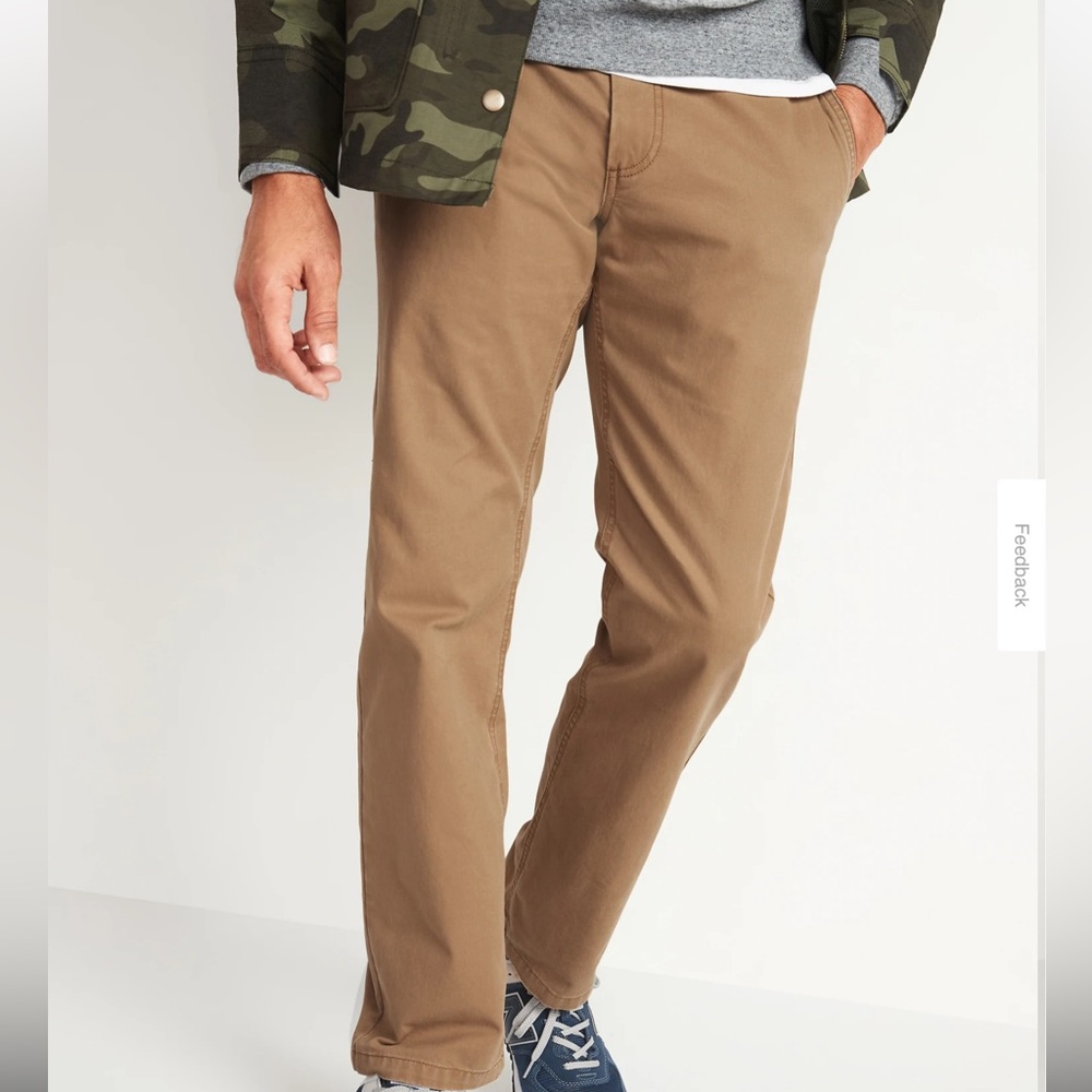 Men’s Old Navy, 100% Cotton, Loose, Straight Leg, Khakis. 33 X 28.75 (Tag 33X30)